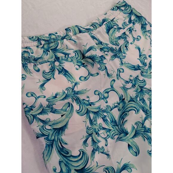 Cigar Couture 44W 13.5L Blue/Teal Baroque Elastic Waist Drawstring Shorts - Picture 10 of 12